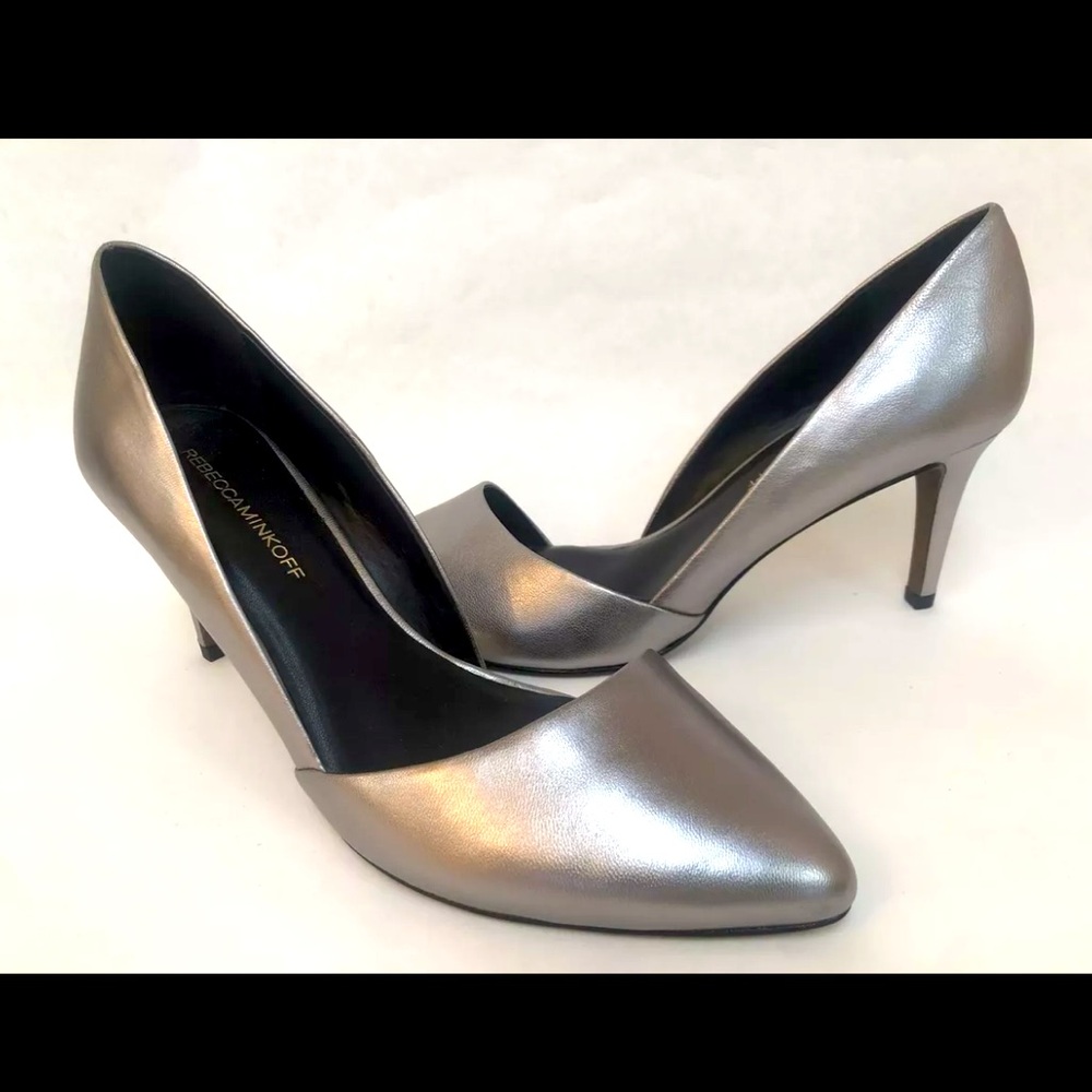 Rebecca Minkoff Silver Metallic Leather Pump